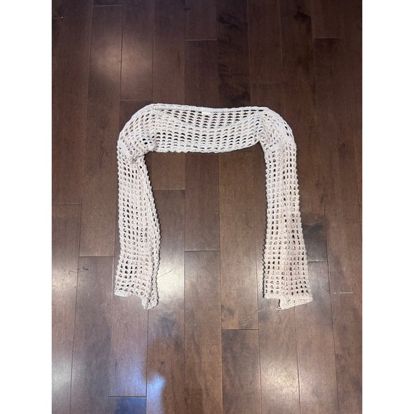 Sweaters - Cream Crochet Mesh Shrug Long Sleeve Open Knit Bolero Cardigan Layering Top